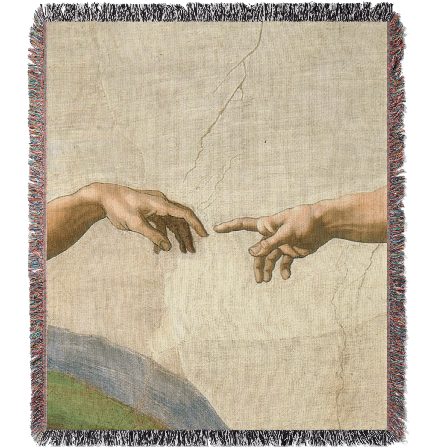The Creation of Adam by Michelangelo Woven Blanket Tapestry – ANI WRLD