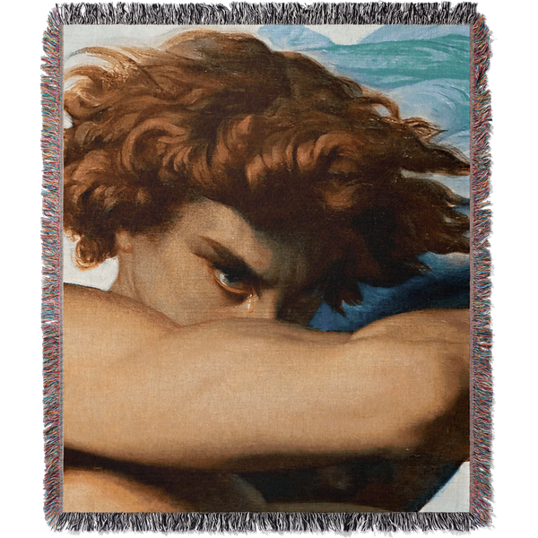 The Fallen Angel by Alexandre Cabanel Woven Blanket Tapestry