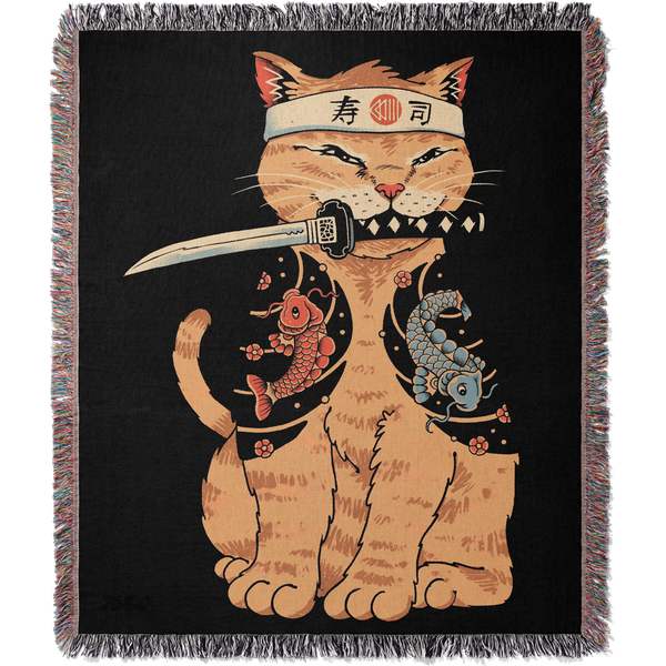 Cat Assassin Woven Blanket Tapestry