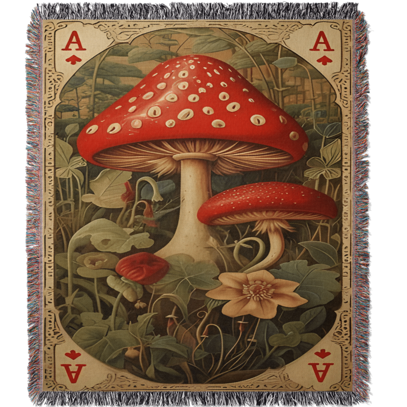 Mushroom Woven Blanket Tapestry