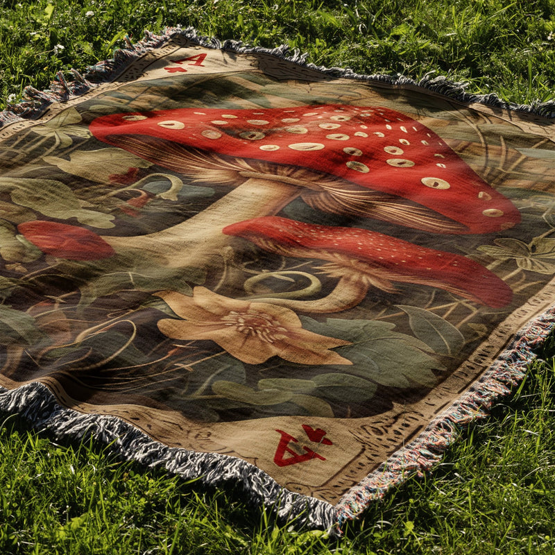 Mushroom Woven Blanket Tapestry