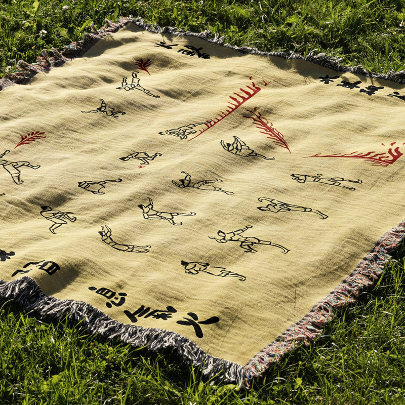 Fire Scroll Woven Blanket Tapestry