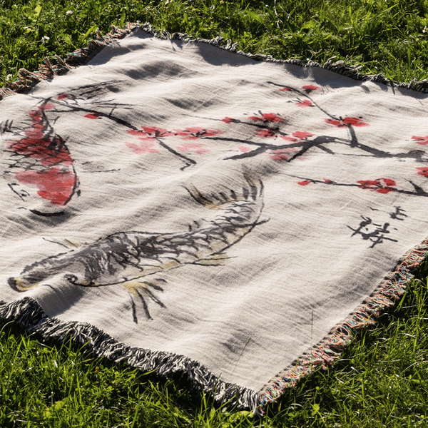 Koi Fish Woven Blanket Tapestry