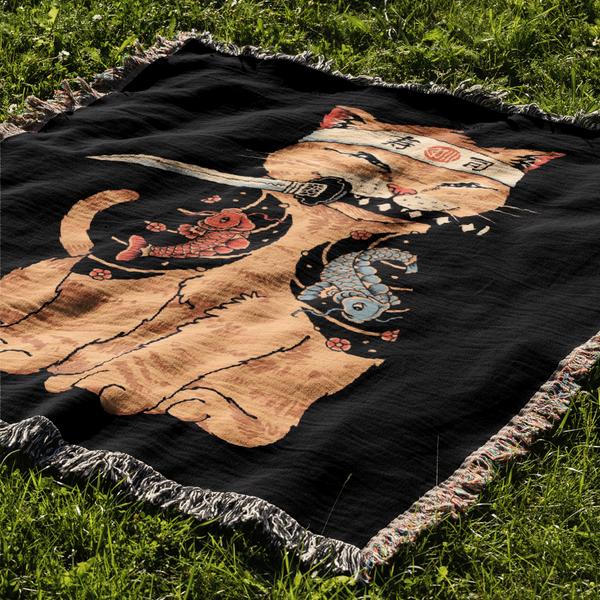Cat Assassin Woven Blanket Tapestry