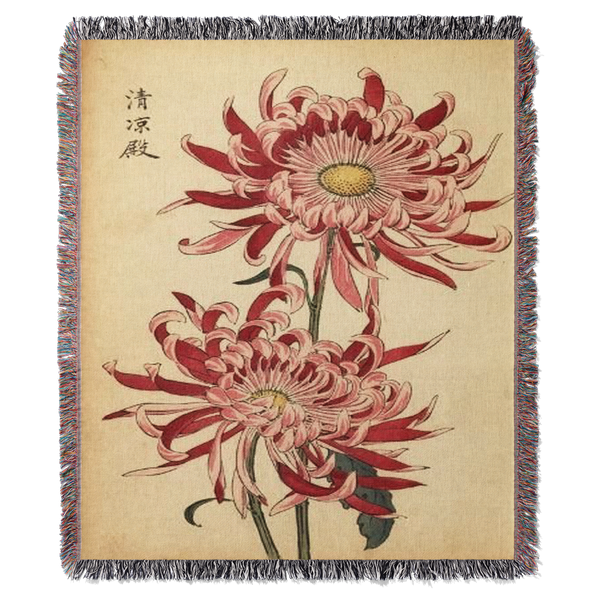 Twin Flowers Woven Blanket Tapestry