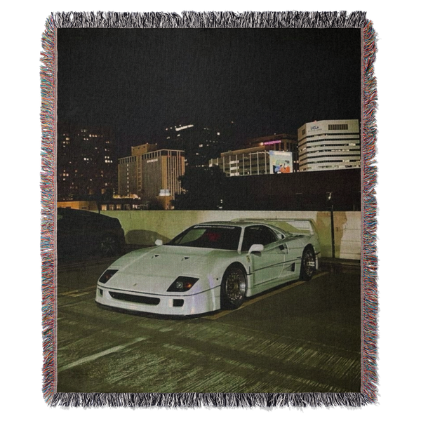 White F40 Woven Blanket Tapestry