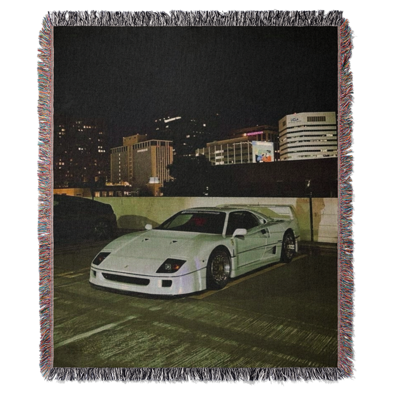 White F40 Woven Blanket Tapestry