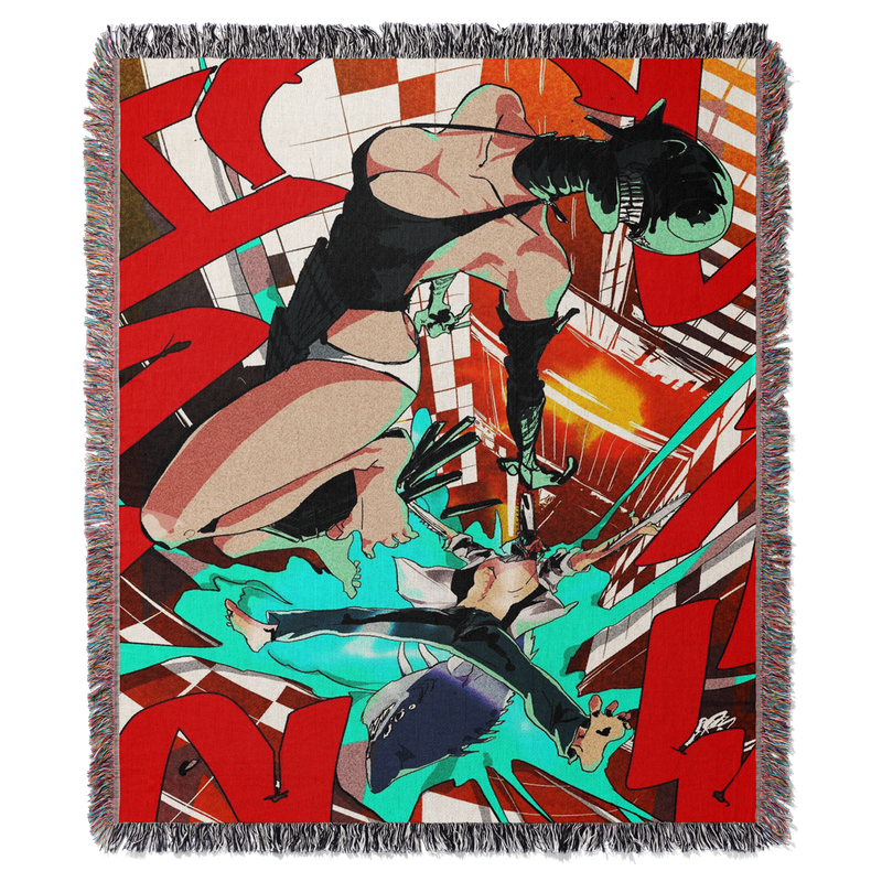 Chainsaw 3 Woven Blanket Tapestry