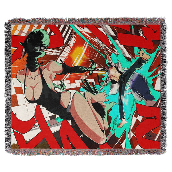 Chainsaw 3 Woven Blanket Tapestry